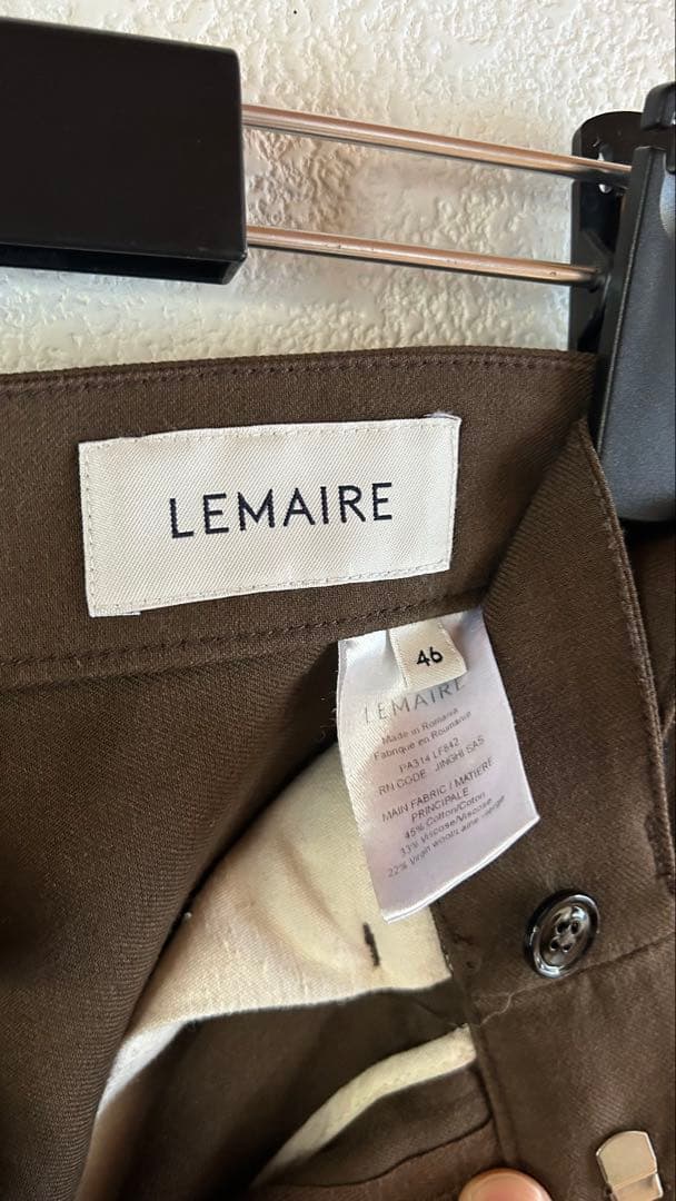LEMAIRE ブラウン スラックス ベルト付き - メルカリ