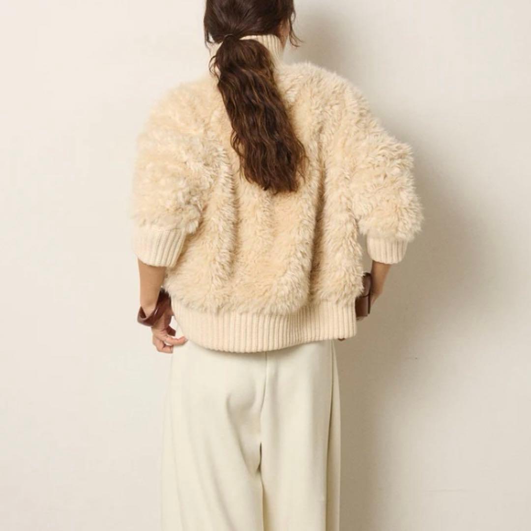 新品未使用【ESICA エシカ 】ハイネックボアブルゾンF ホワイト