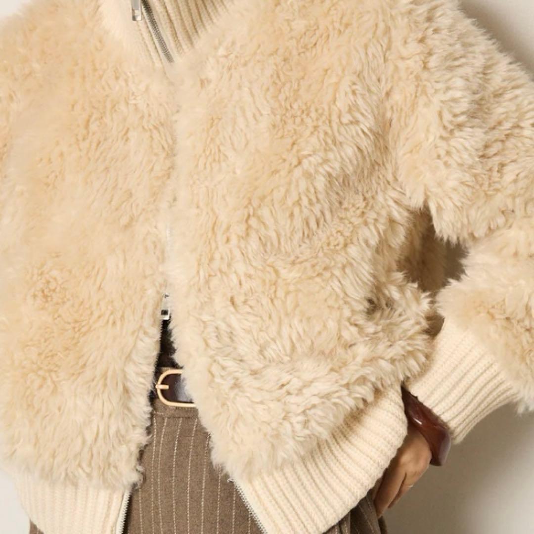 新品未使用【ESICA エシカ 】ハイネックボアブルゾンF ホワイト