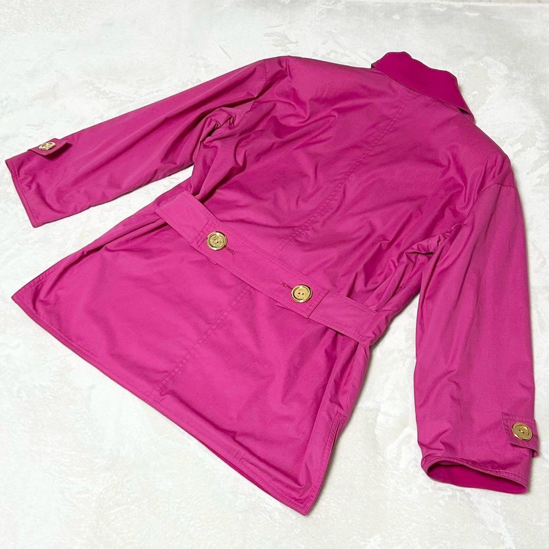 ミスディオール ショートトレンチコート ダブル 金ボタン ピンク