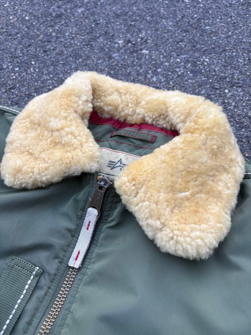 チ*イ様 00s ALPHA B-15D MA-1 フライトジャケット ボア襟 - メルカリ