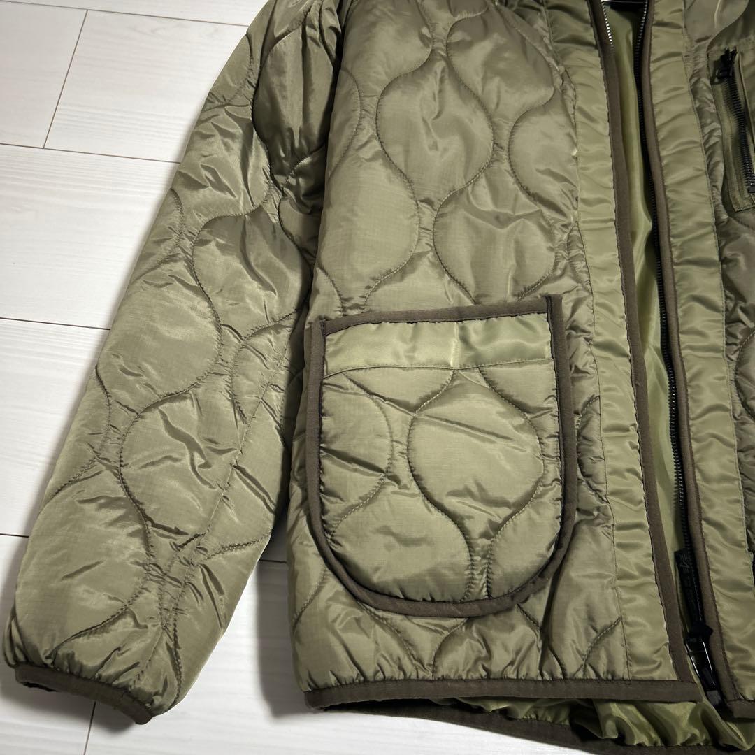 未使用 オリーブグリーン キルティングジャケット フード付き - メルカリ