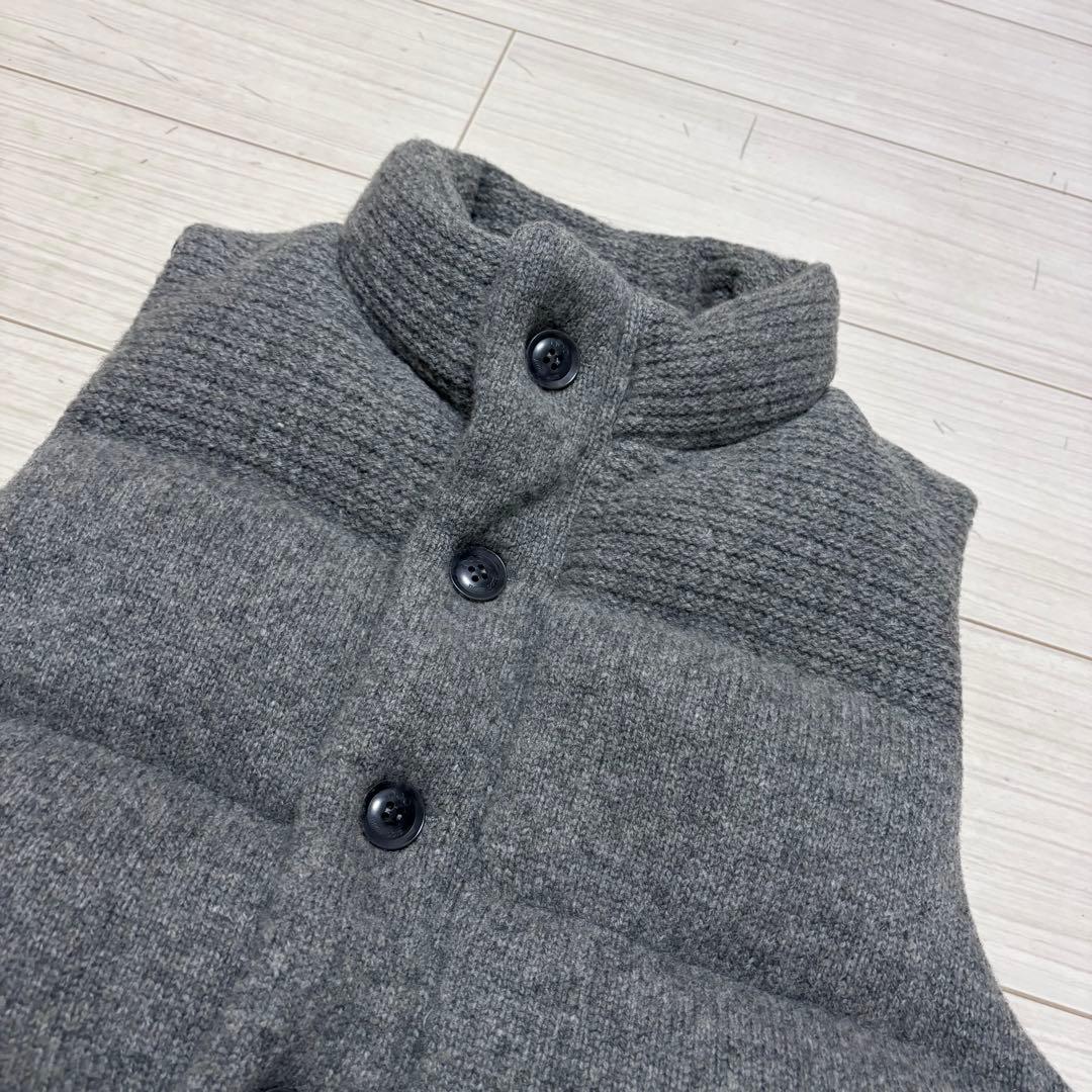 美品□THREE DOTS スリードッツ□カシミヤ混 ダウンベスト モコモコ S