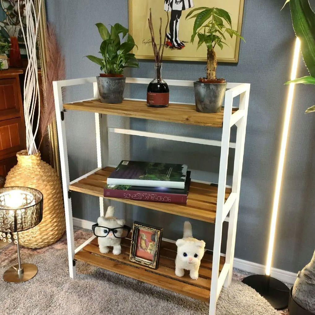 Salut! サリュ オールドウッド折りたたみ3段ラック - メルカリ