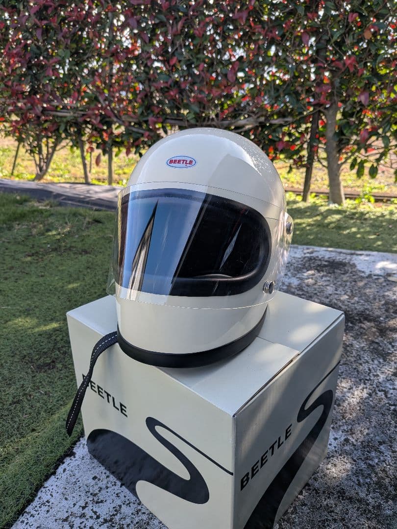 BEETLE フルフェイスヘルメット ホワイト オーシャンビートル ヘルメット BEETLE MTX MOTO STYLE HELMET