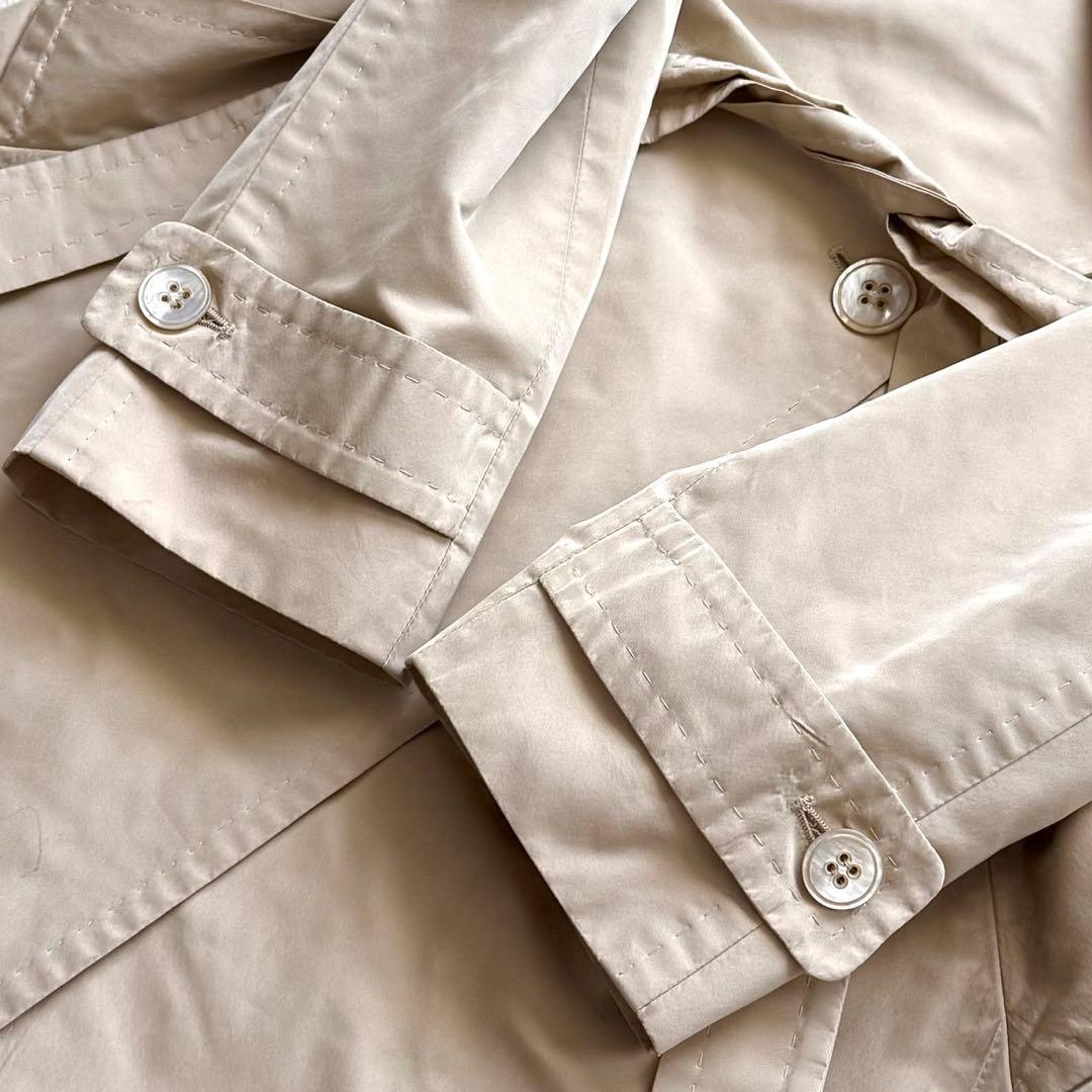 希少 マックスマーラ トレンチコート 白タグ シルク ベルト ベージュ