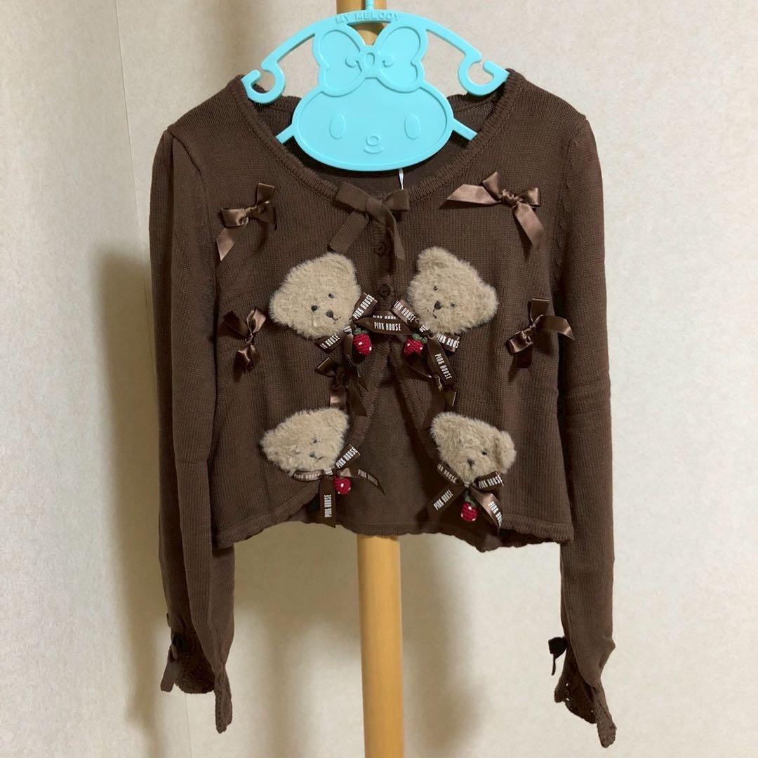 新品】青木美沙子 x PINK HOUSE コラボ クマモチーフカーディガン