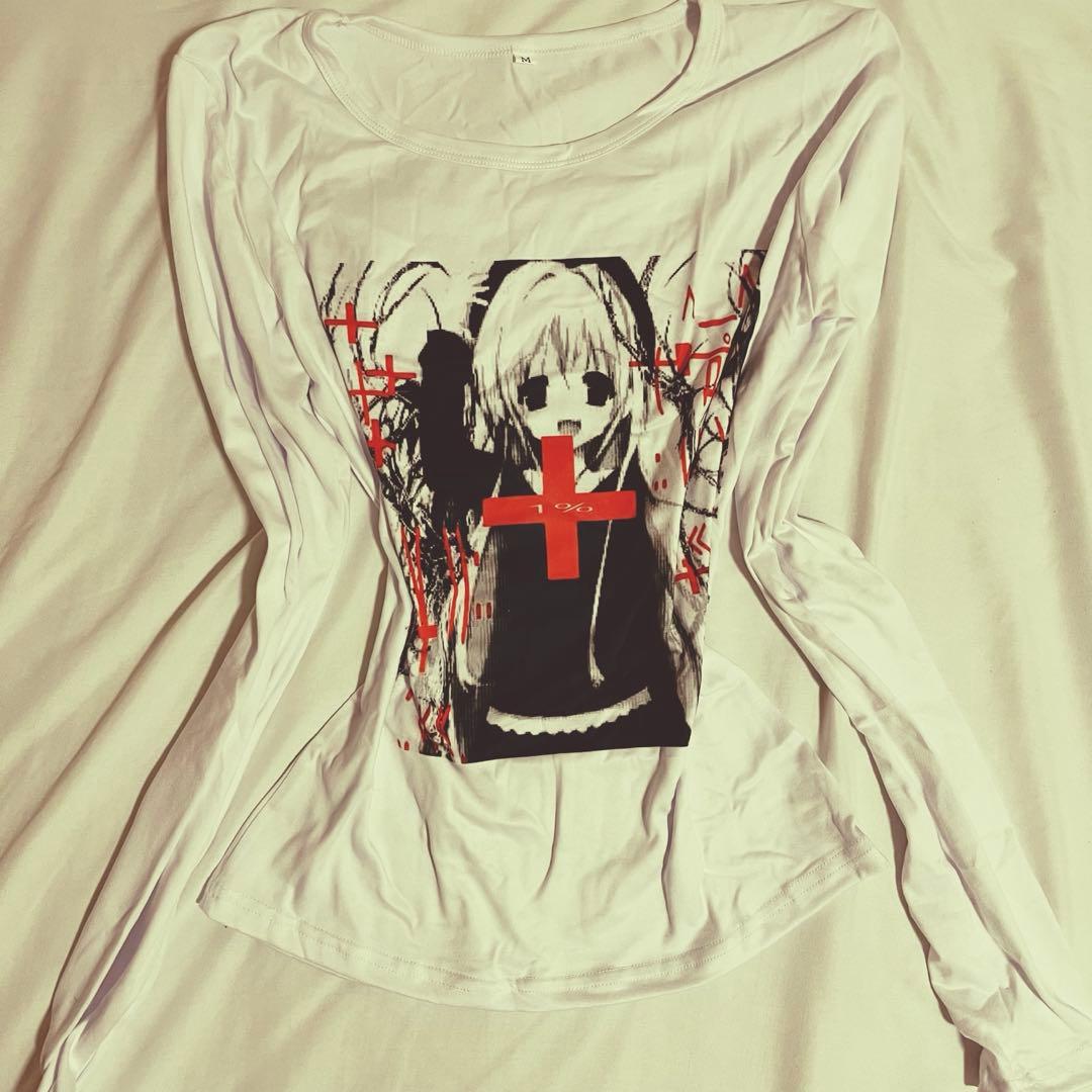グロ パンク系 アニメTシャツ サブカル y2kグランジ 病み ピチ anime