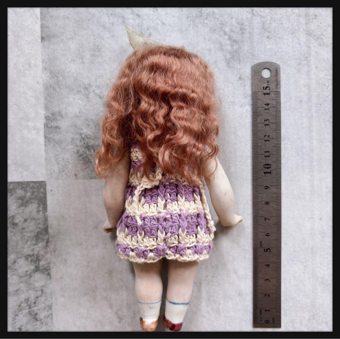 お盆セール アンティーク 赤毛の女の子オールビスクドール ミニョネット