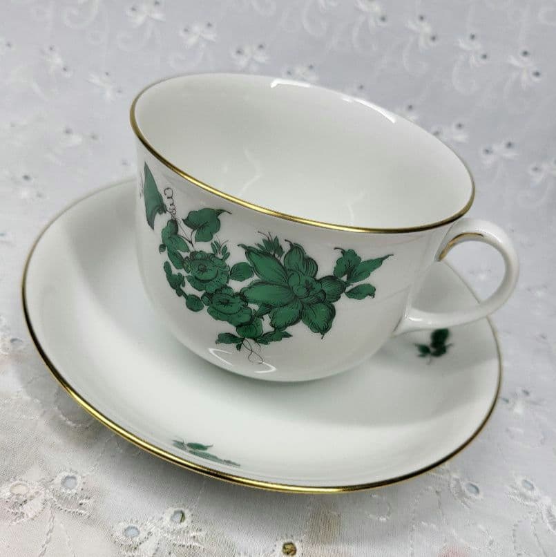 未使用近✨アウガルテン マリアテレジア カップ&ソーサー グリーンバラ