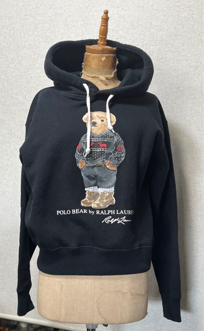 ポロラルフローレン　ベアパーカー　XS 美品 即完人気商品 ポロラルフローレン ポロベア レディース パーカー XS 美