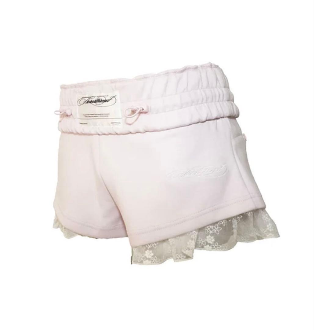 パンツ theredthread pink S jersey shorts lace THEREDTHREAD / ザレッドスレッド】S jersey shorts lace