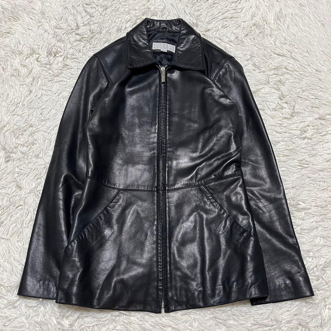 美品 バーニーズニューヨーク ラムレザー 羊革 レザージャケット