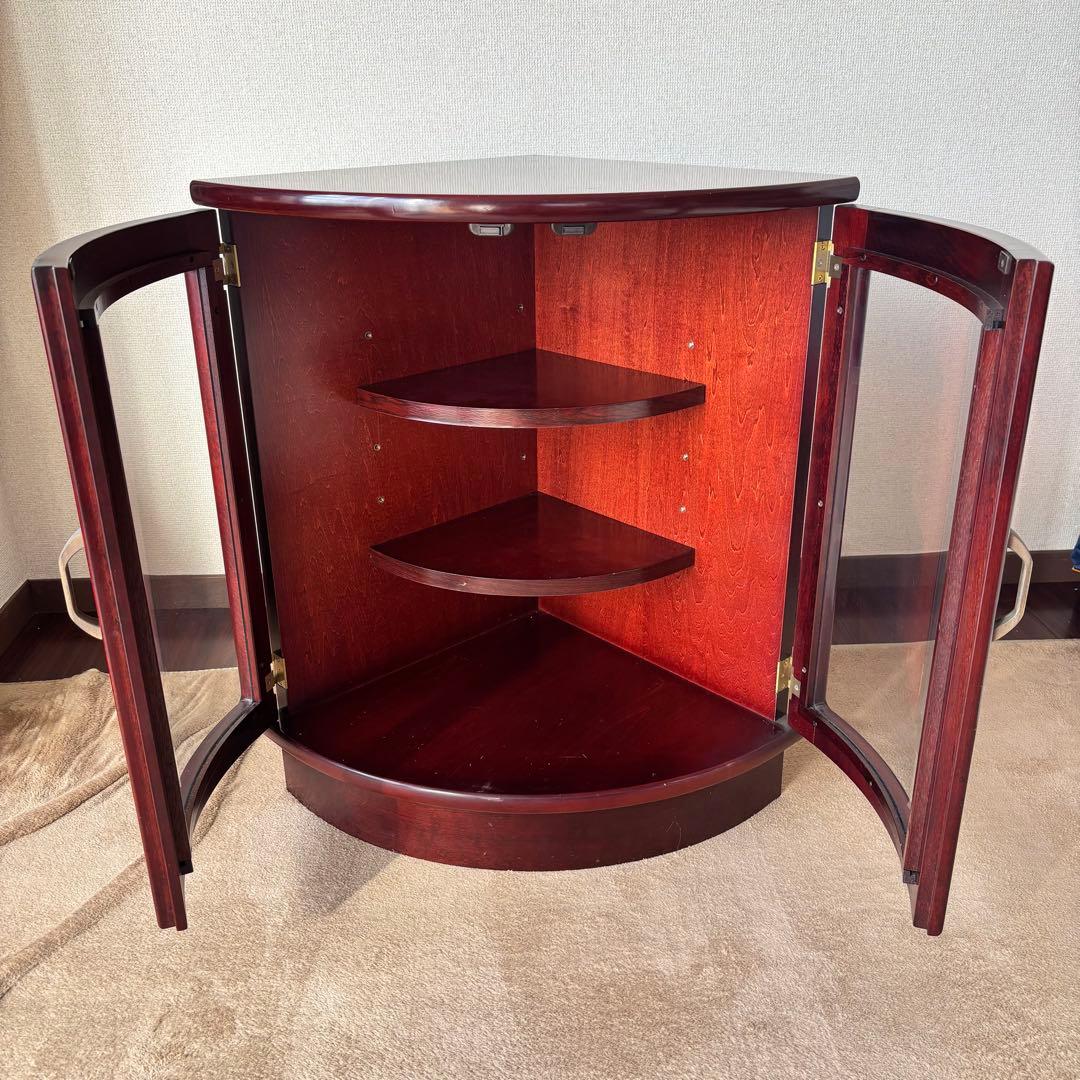 カリモク KARIMOKU コーナーキャビネット 木製 赤茶 オールド - メルカリ