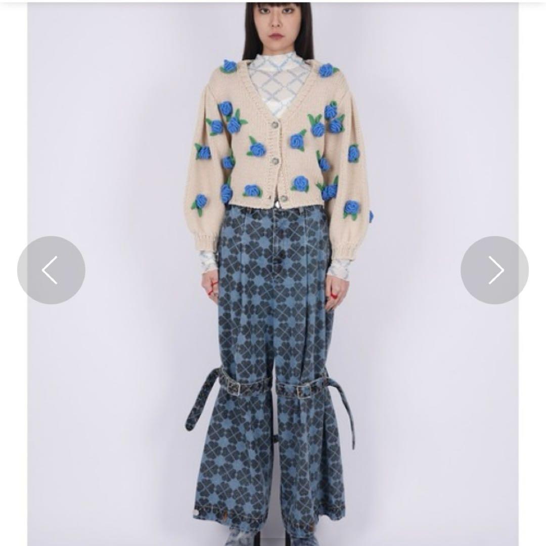 新品タグ付き❤️PAMEO POSE クローバー柄 パンツ デニムMサイズy2k