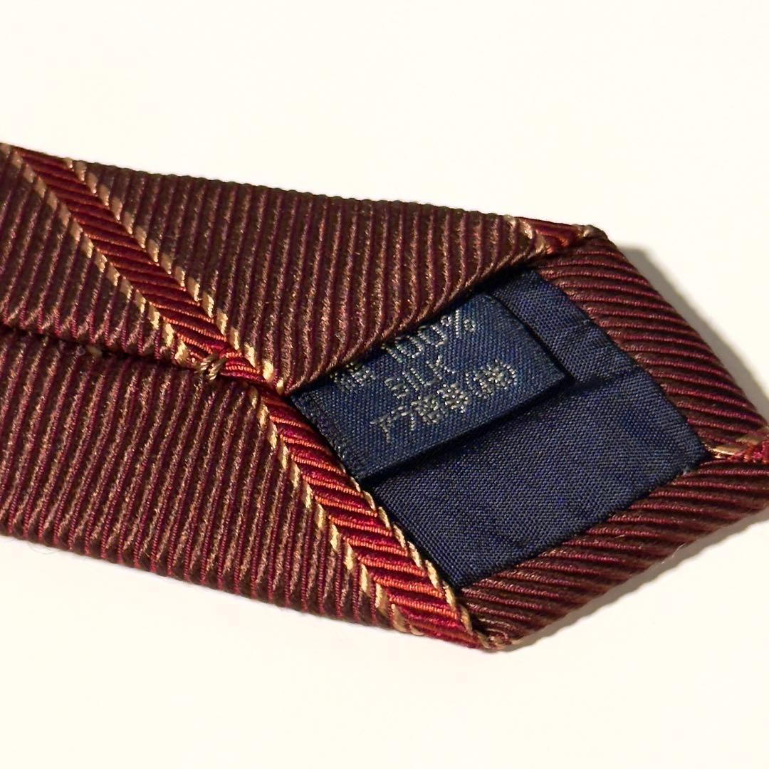 良品】 Burberry バーバリー ストライプ柄 ブラウン系 ネクタイ - メルカリ
