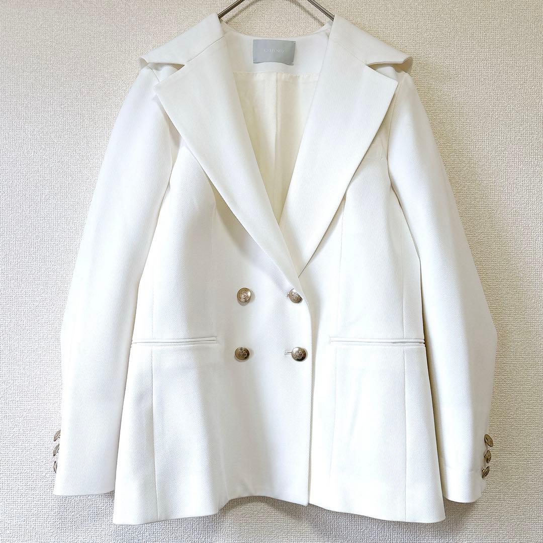 美品✨セルフォード セーラーカラーダブルジャケット テーラード 金