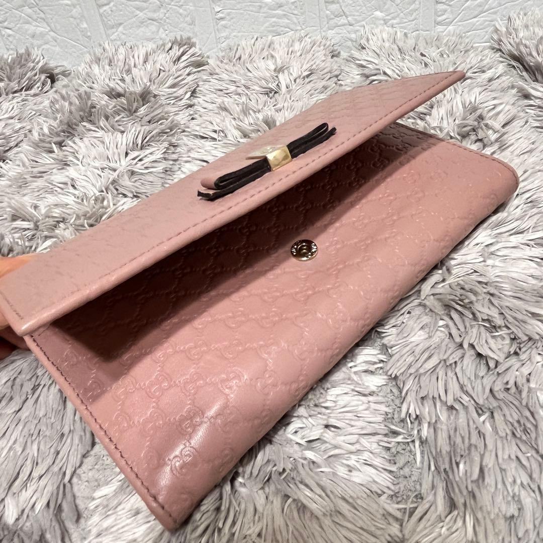 美品✨GUCCI マイクロシマ くすみピンクベージュ インターロッキング