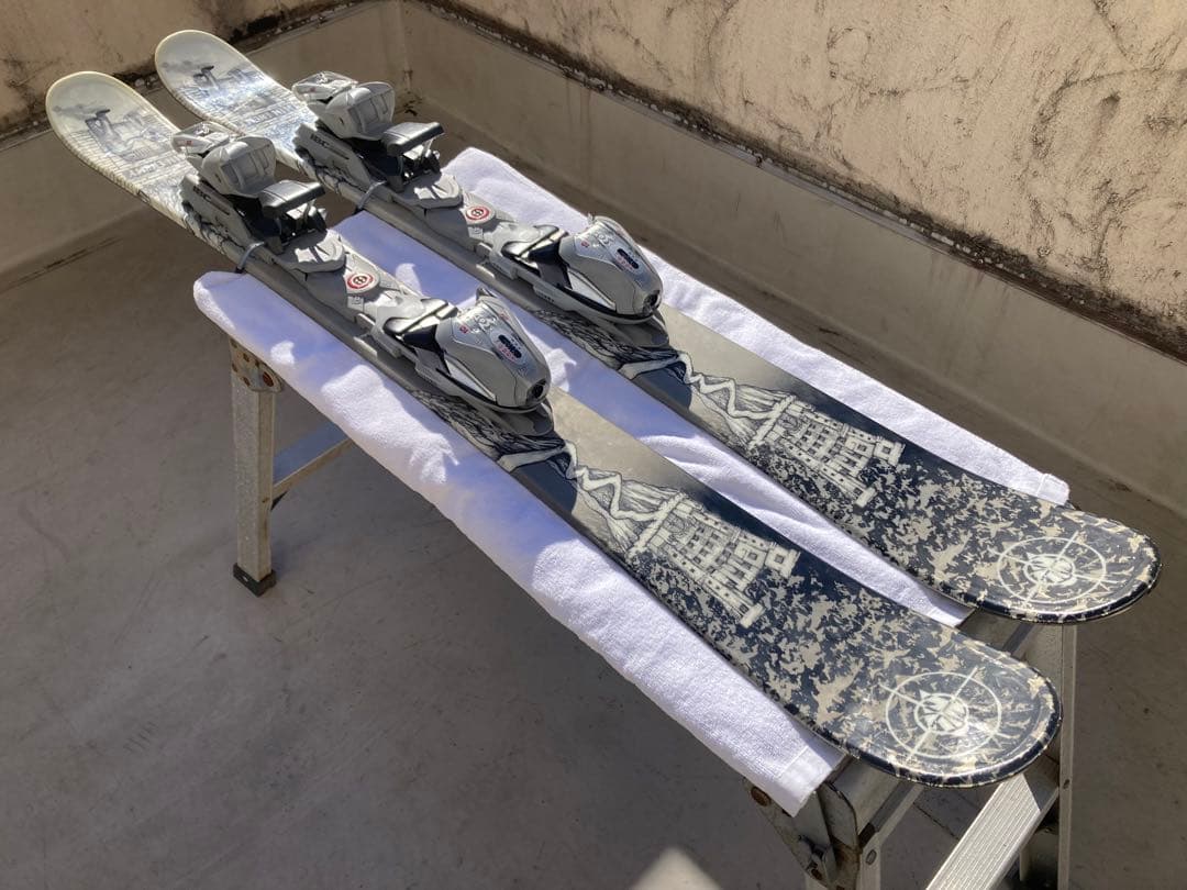 ショートスキー(ファン ミドル ミッド) 解放ビィンディング K2 marker 120cm ミッドスキー ケース付き ファンスキー スキー板 ショートスキー