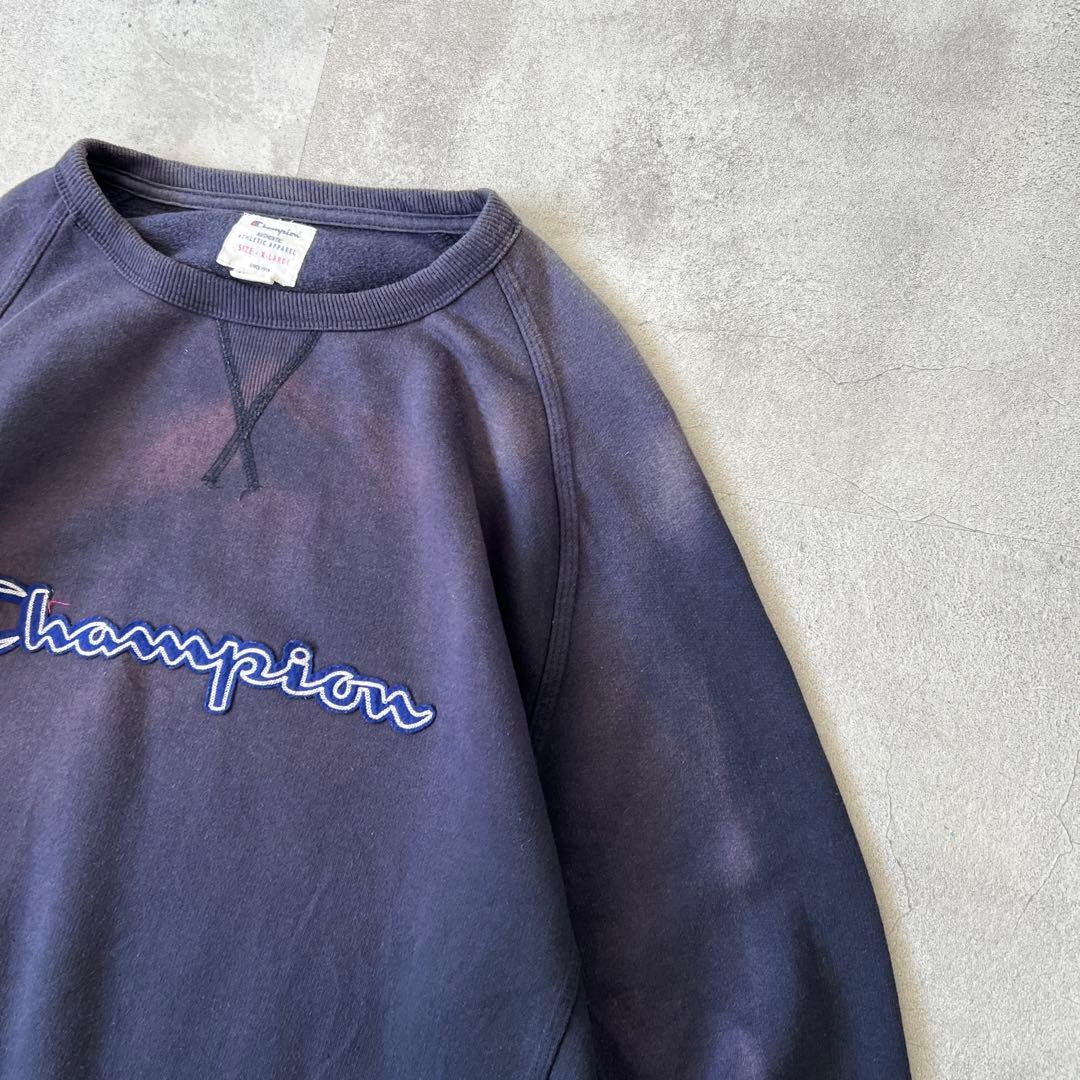 一点Boro 鬼フェード ボロ スウェット 褪色 ナス紺 ラグランスリーブ