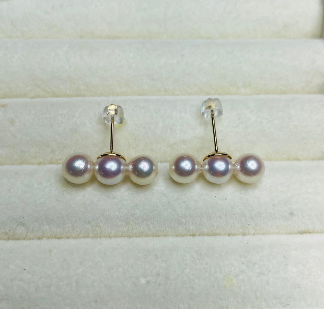 まる様おまとめ　照り艶最高◎干渉色◎ あこや真珠14kgf ピアス　ブローチ2点 照り艶最高◎干渉色◎ あこや真珠 ツインデザイン 14kgfピアス - メルカリ