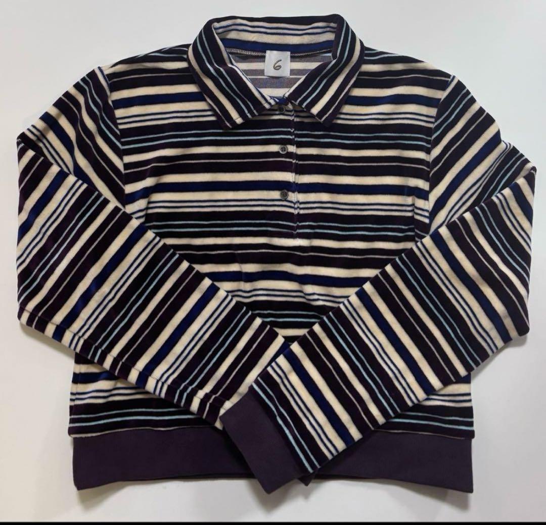 6(ROKU)＞ベロア ボーダー ポロシャツ 完売 - メルカリ