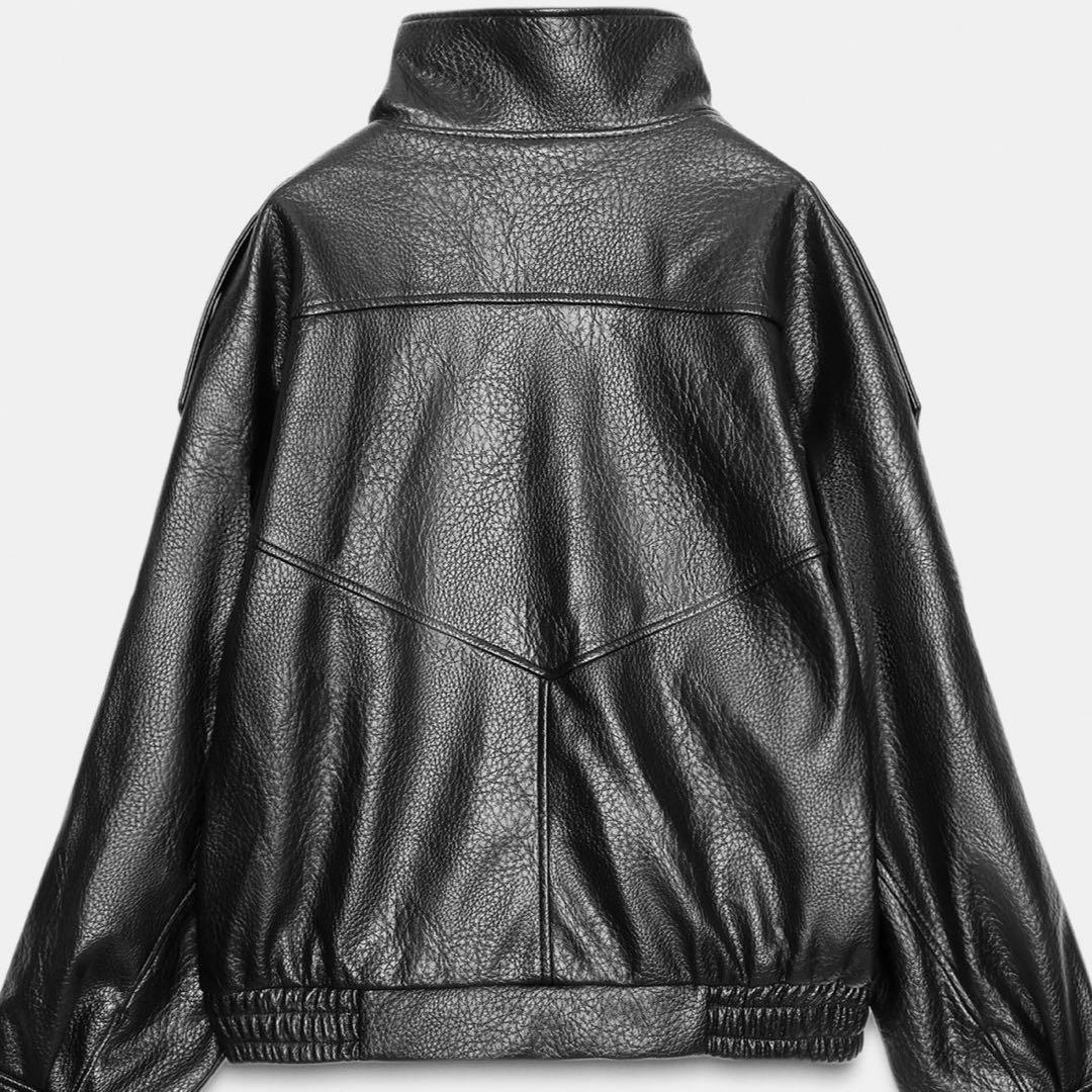 ZARA同型 ブラックレザーライダースジャケット