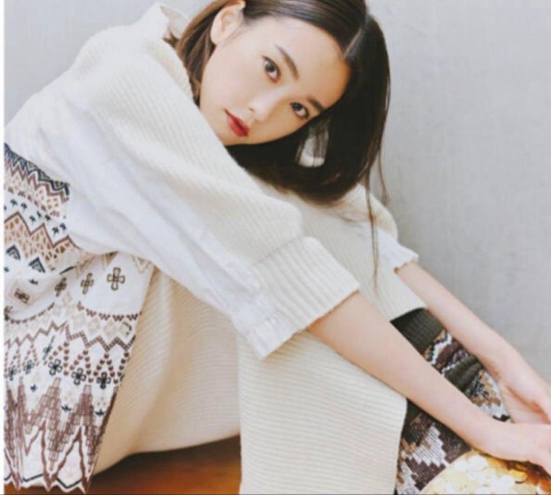 sacai ノルディック柄アイボリーカーディガン 桐谷美玲着 sacai