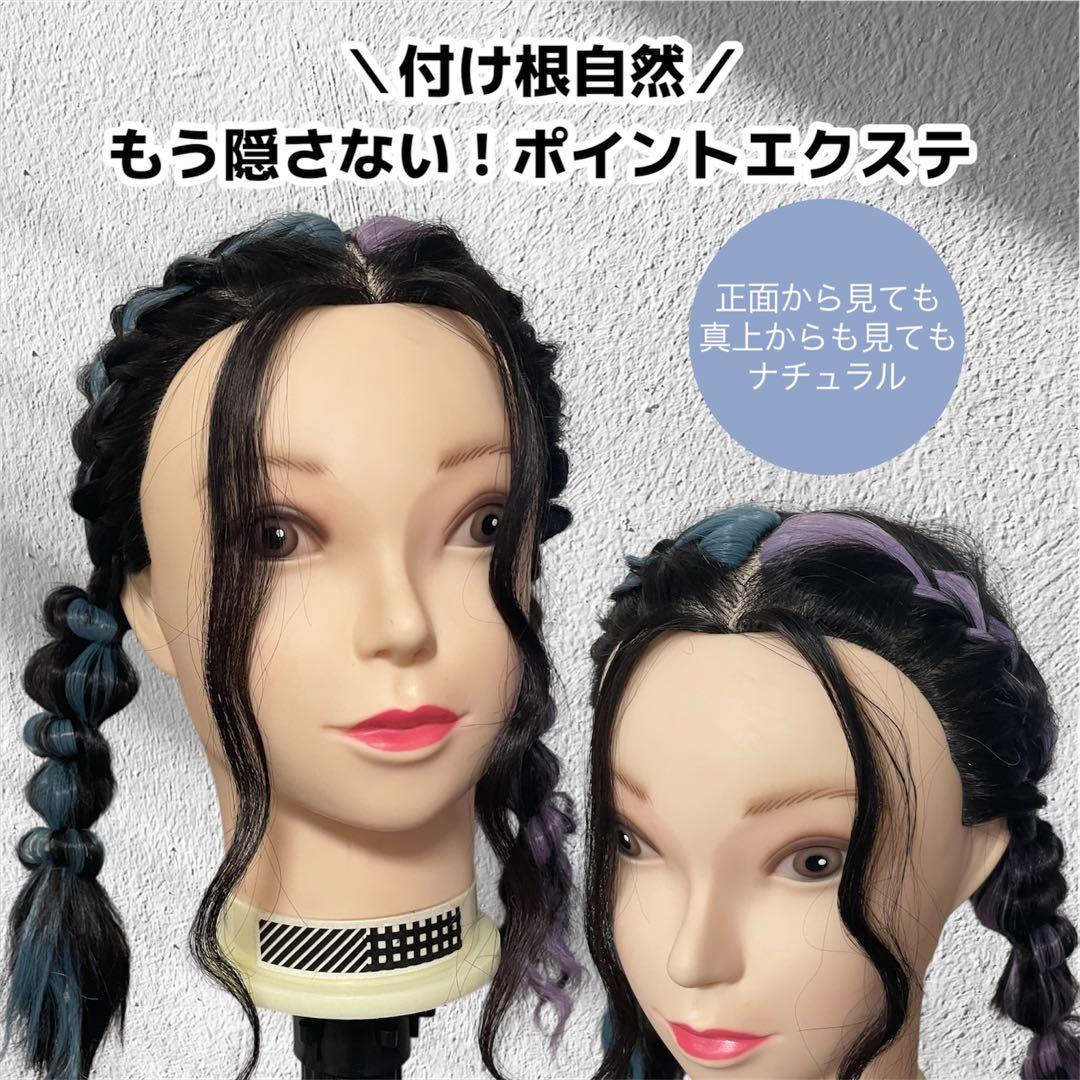 ポイントエクステ1本 ブロンドブラックメッシュ ヘアアレンジ 推し活