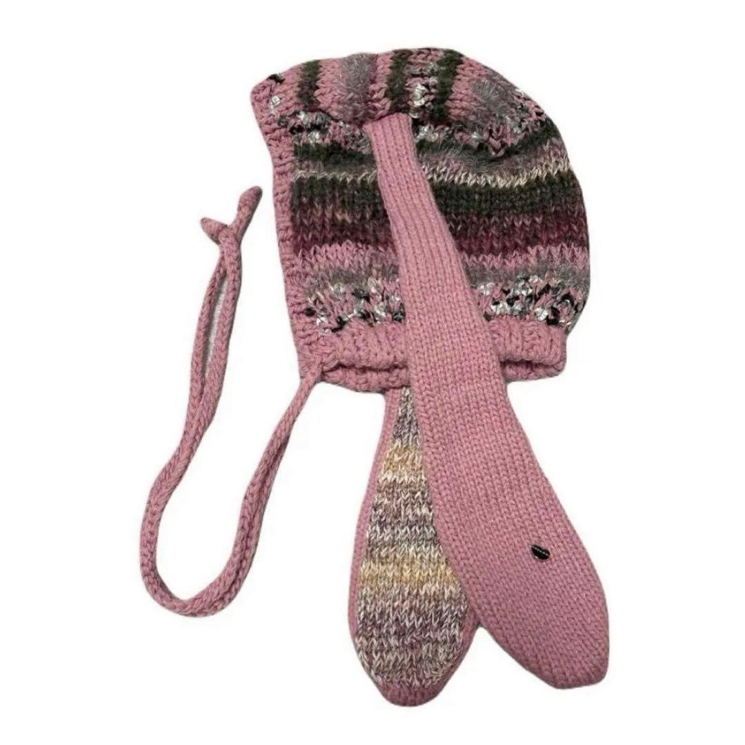 rurumu: usa-mimi knit cap ピンク 縷縷夢兎 うさ耳 - メルカリ