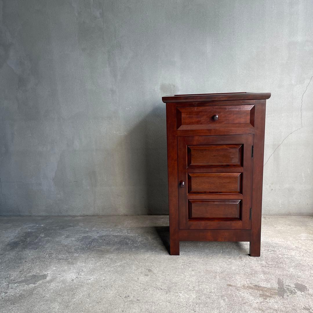 美品　松本民芸家具 ミズメザクラ無垢材 C型電話台 キャビネット 天然木 美品 松本民芸家具 ミズメザクラ無垢材 C型電話台 キャビネット 天然木