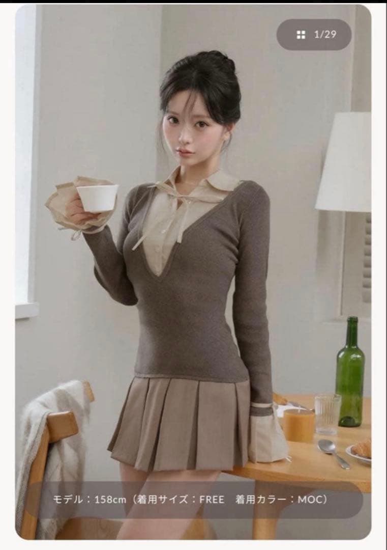 Darich ダーリッチ シャツドッキングプリーツミニワンピース シャツドッキングプリーツニットミニワンピース – Darich (ダーリッチ)