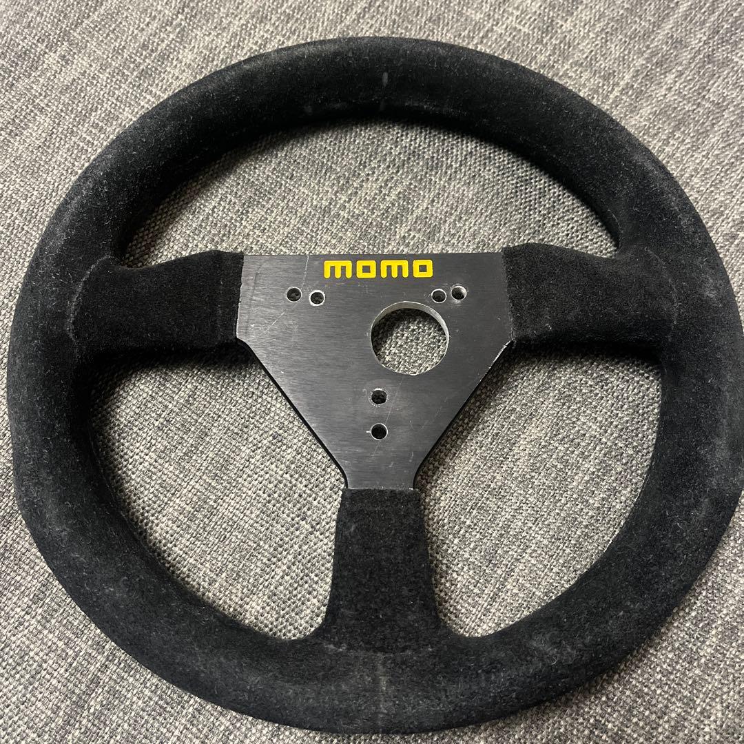 momo スエード 3本スポーク ステアリング　レーシングカート momo スエード 3本スポーク ステアリング レーシングカート - メルカリ