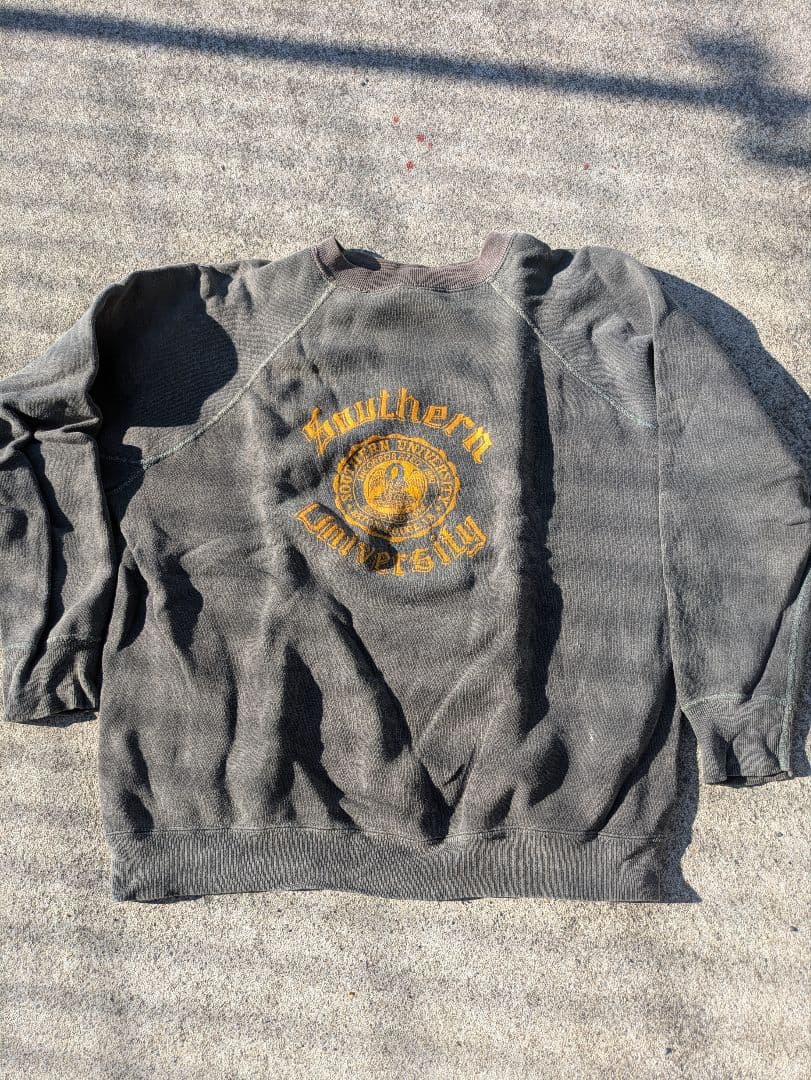 ビンテージスエット4本針 カレッジ 60年代 ブラックフェード wja022308yf3b4.jpg