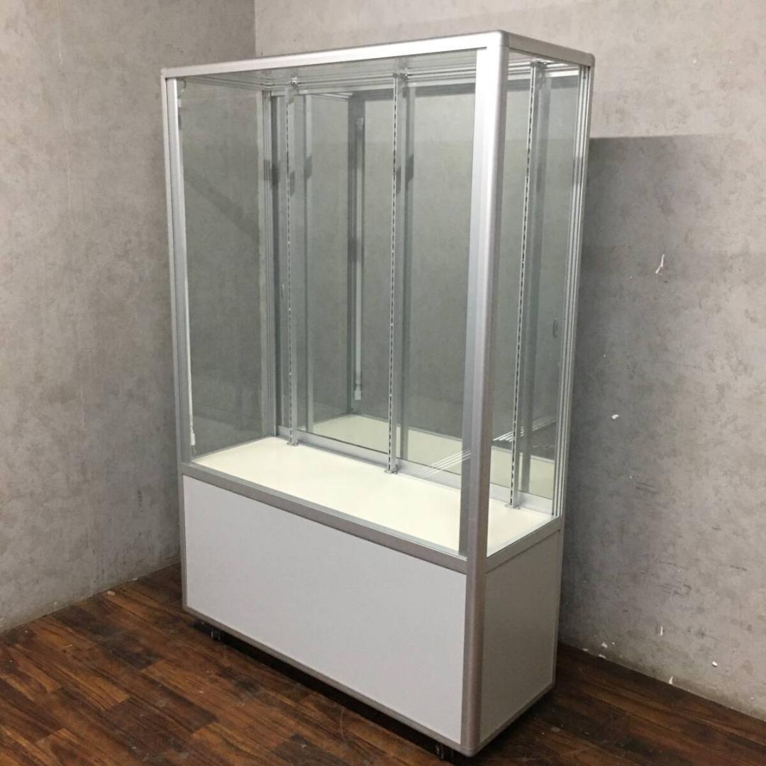 業務用 ガラスショーケース 照明付 W120×D45×H183cm ショーケース 業務用ガラスケース ショーケース 幅120奥行45高さ91.9cm : スズキ陳列