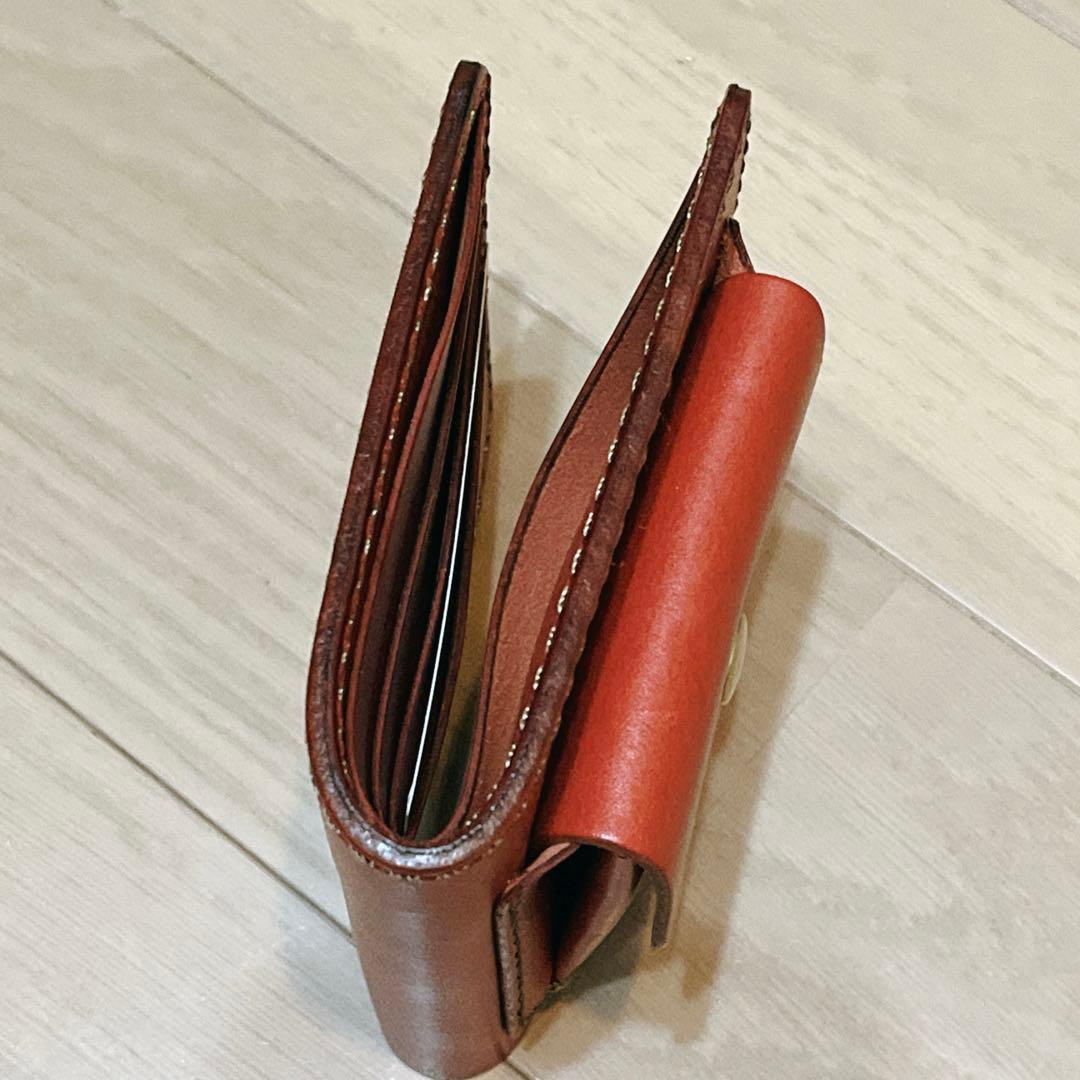 未使用】HERZ ヘルツ レザー 二つ折り財布 (WS-7) 赤 レッド - メルカリ