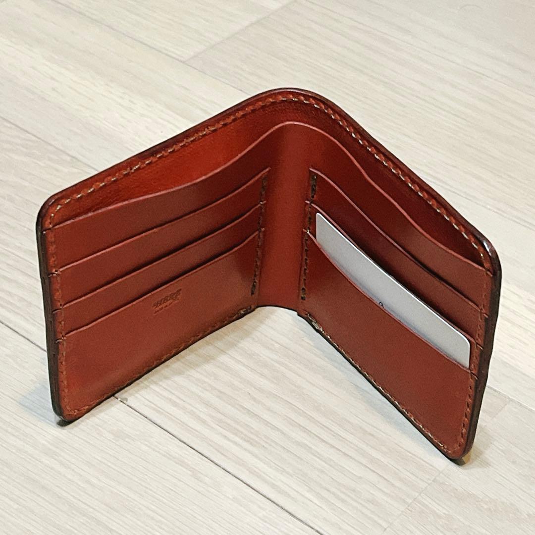 未使用】HERZ ヘルツ レザー 二つ折り財布 (WS-7) 赤 レッド - メルカリ