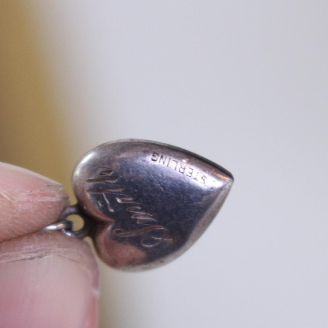 40s スウィートハートジュエリー 古着に 花 シルバー ギフトに 勿忘草