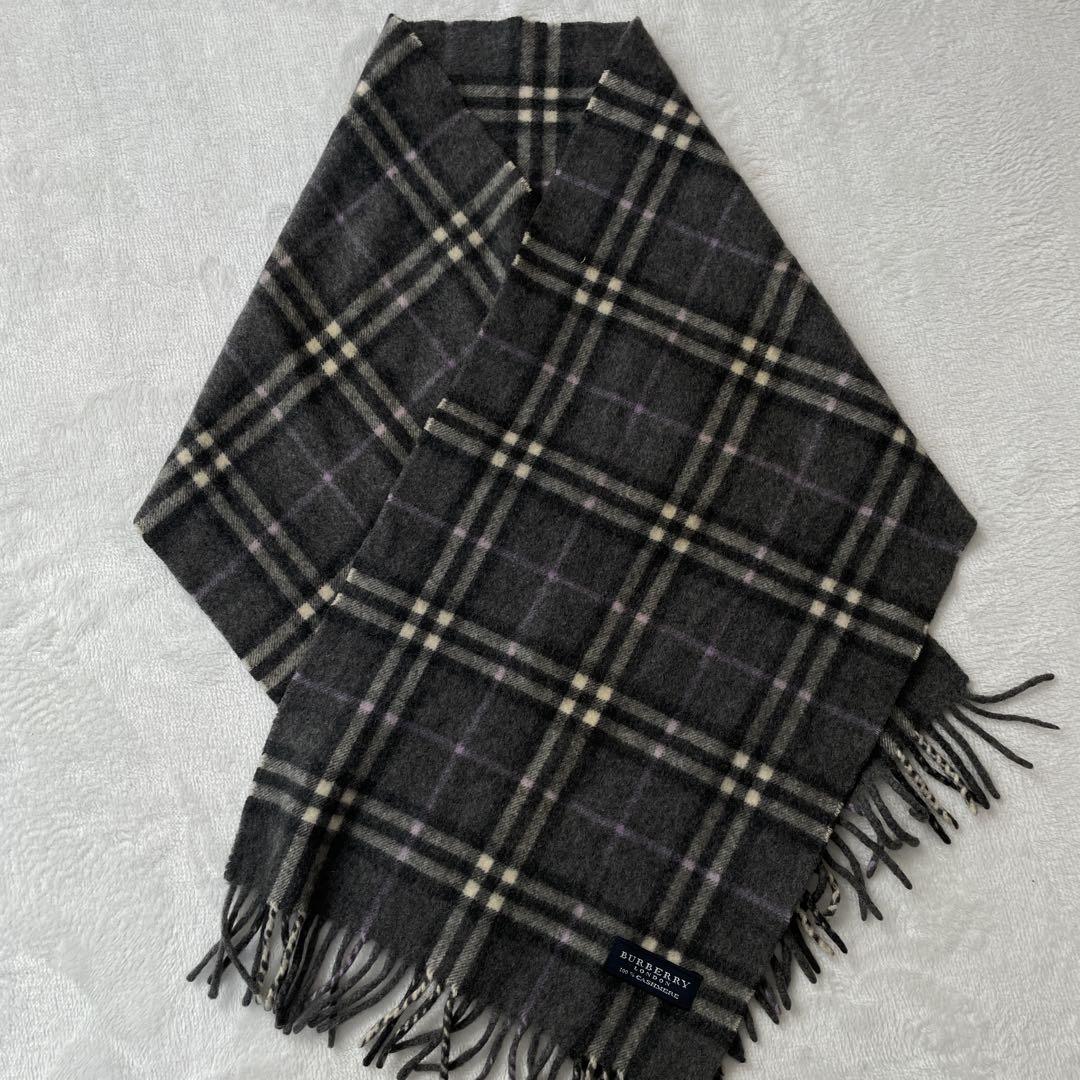 極美品⭐︎ BURBERRY LONDON カシミヤ100％ 大判 マフラー - メルカリ