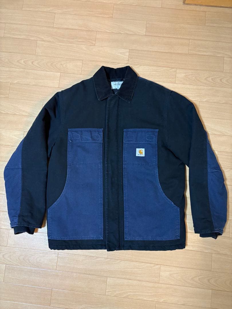 Carhartt ジャケット 黒・ネイビー 80s 90s CARHARTT - Active Jacket native pattern black カーハート