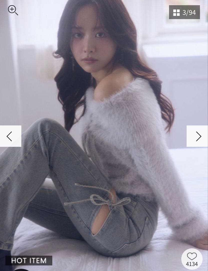 【新品】RESEXXY カットアウトデニムパンツ XS ライトブルー RESEXXY（リゼクシー） カットアウトリボンデニムパンツ 限定価格 即日