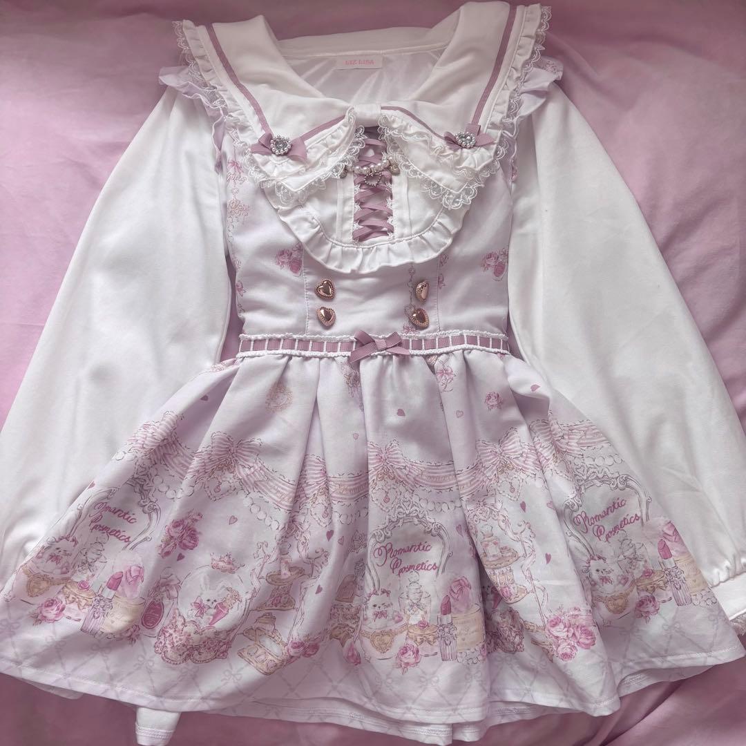 LIZLISA Romantic Cosmetics柄 セットアップ ピンク - メルカリ