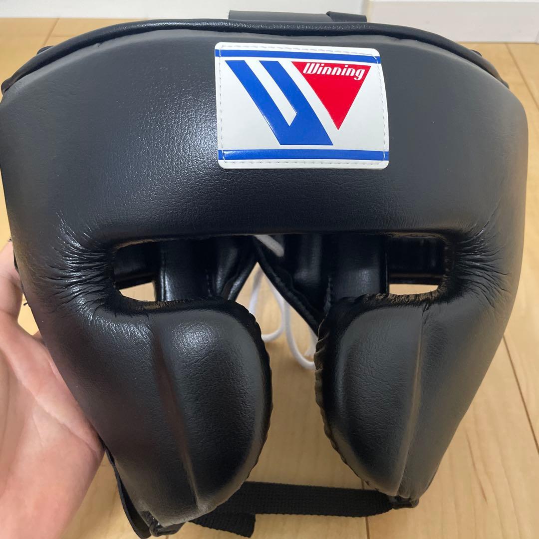 Winning ボクシング ヘッドギア 黒 L ウイニング(WINNING) ボクシングヘッドギア フェイスガードタイプ