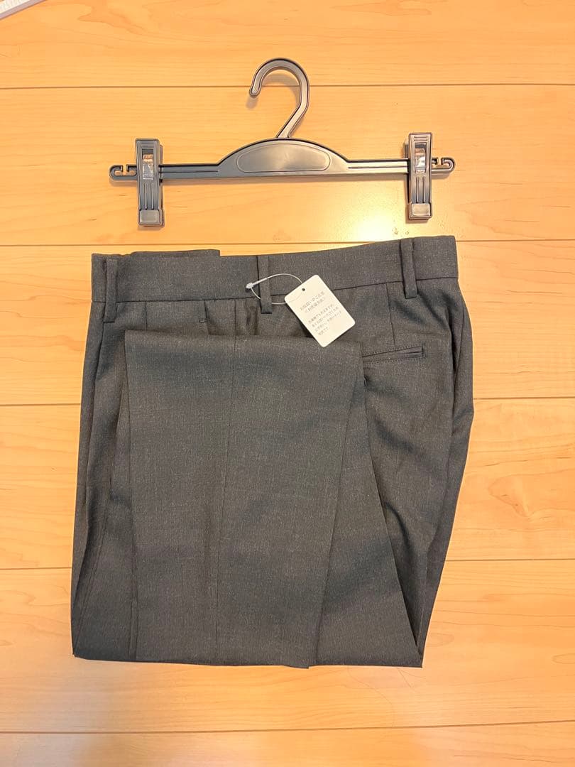 新品未使用】MBハイエンド尾州ウールスラックス チャコールグレー S