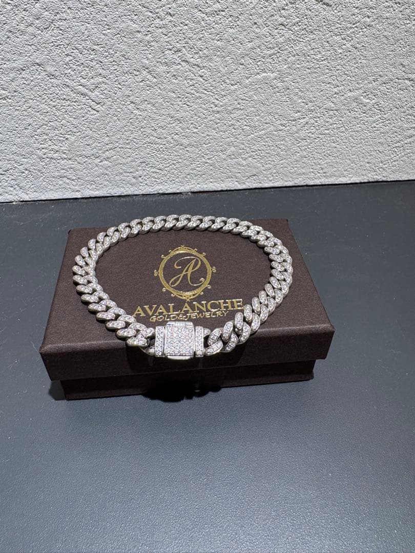 AVALANCHE マイアミブレスレット　アヴァランチ　幅7mm 長さ19cm 10K ホワイトゴールド マイアミブレスレット 幅7mm 19cm 定価