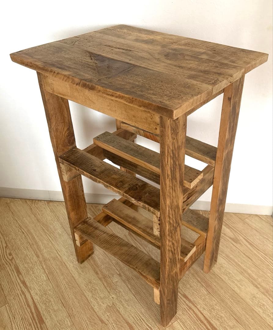 リサイクルウッド 木製シェルフ 無垢 天然木 アンティーク 楽天市場】cafemoku リサイクルウッド 2段シェルフ ホワイト