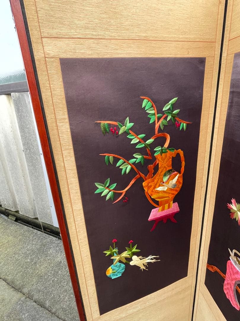 稀少/旧家/時代物/当時物/古美術/屏風/紙本/8曲/古民家/①