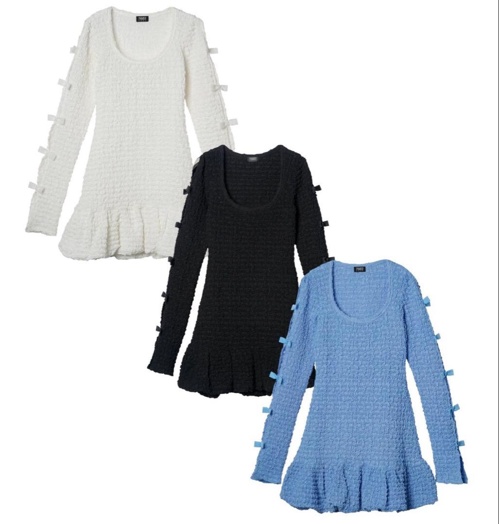 25SS 新品タグ付 パメオポーズ ギャザリングパフミニドレス ワンピース 黒 25SS 新品タグ付 パメオポーズ ギャザリングパフミニドレス ワンピース