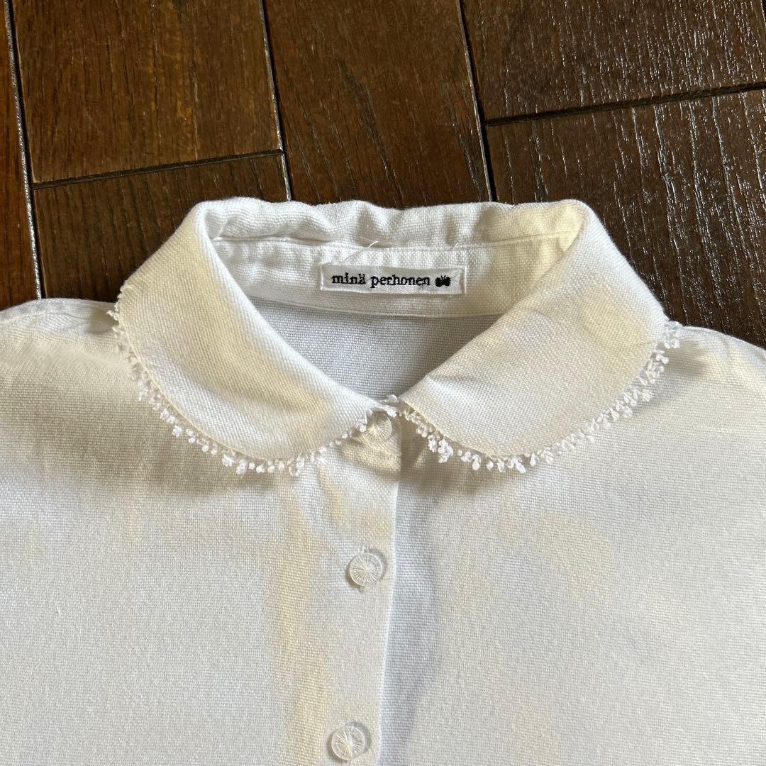 ミナペルホネン 丸襟ブラウス フレンチスリーブブラウス ミナ