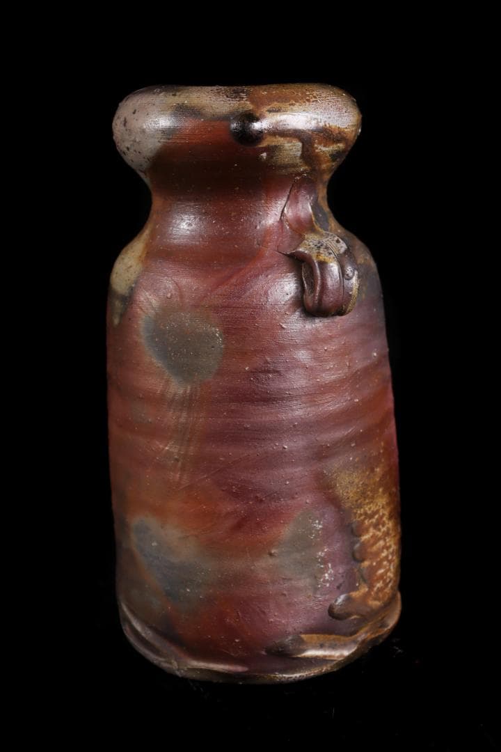 備前焼 人間国宝伊勢崎淳 耳付 花生 花入 陶芸 - メルカリ